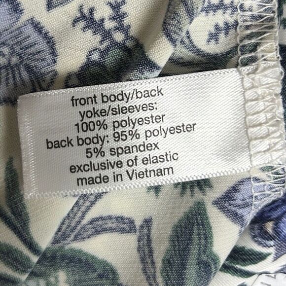 Lane Bryant Button Front Top Dark Blue Floral Womens Sz 30/32 Ruched NEW NWT - Picture 9 of 11